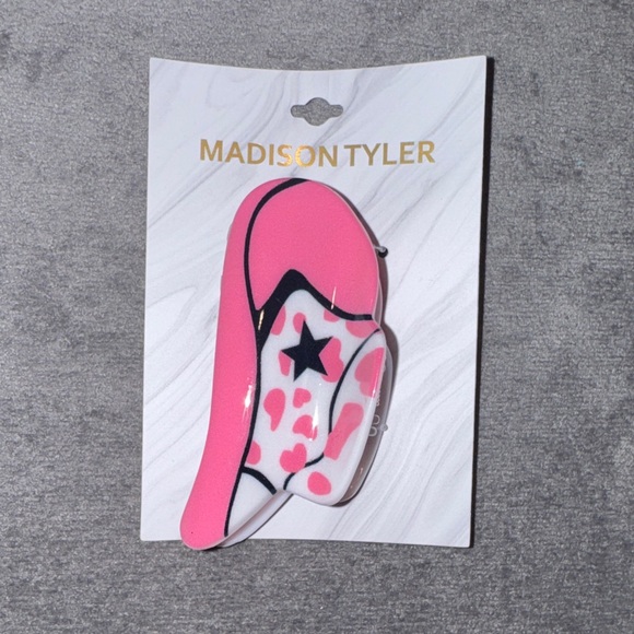 Madison Accessories - Madison Tyler- NWT Cowboy Hat Pink and White hair Clip